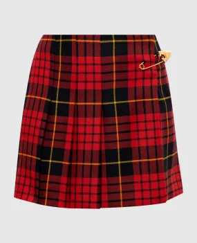 Alexander McQueen A red check skirt made of wool