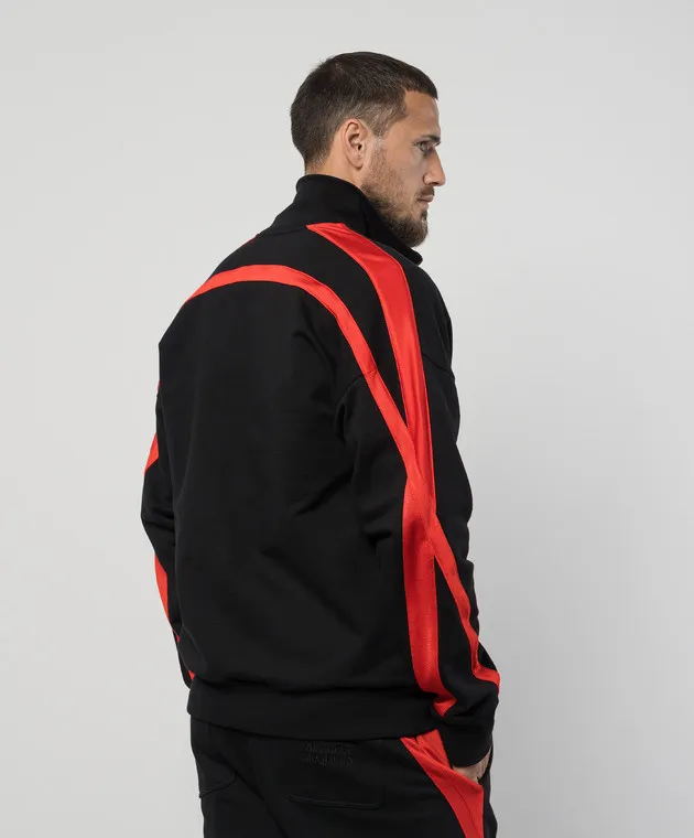 Alexander McQueen Black sports jacket with logo embroidery