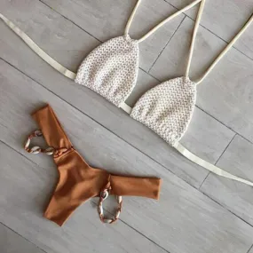 Beach Wampum Sexy Bandage Bikini Set Swimsuit Bandage Swimwear Bathingsuit 
