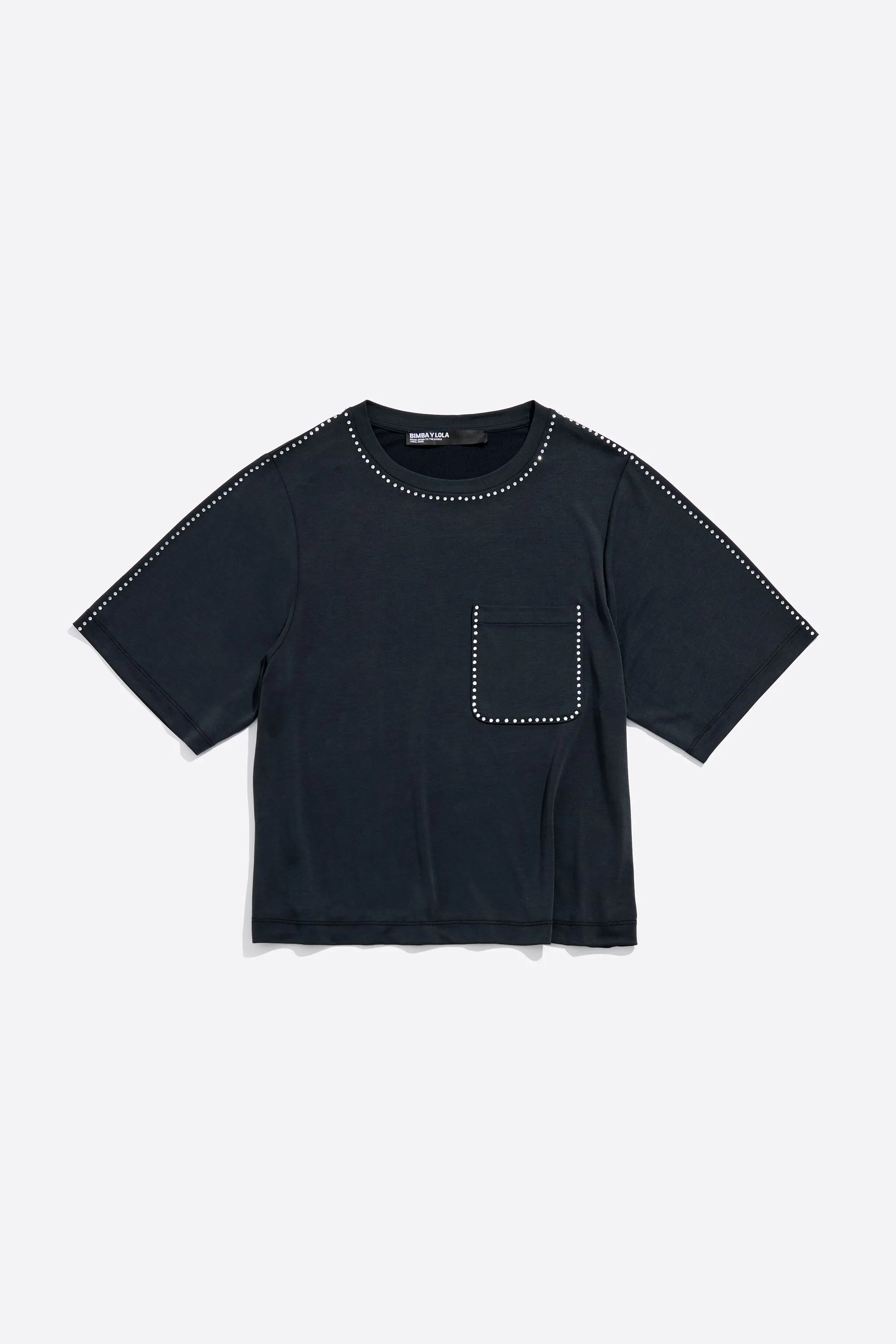 Camiseta boxy piedras negra