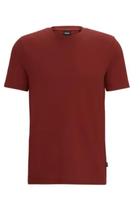 Camiseta en mezcla de algodón con estructura de jacquard de burbujas