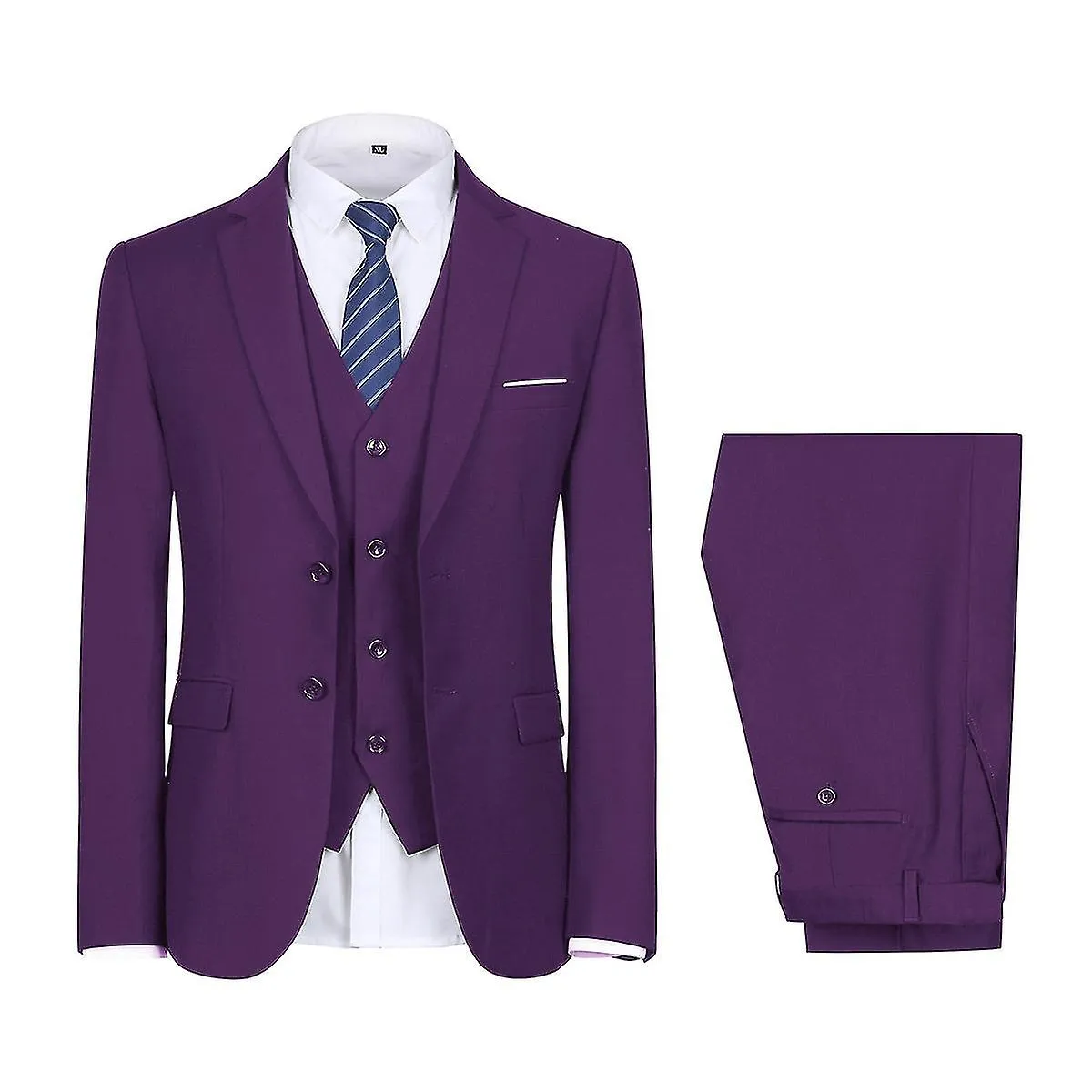 Cena de boda para hombres 3 piezas Suit Blazer Vest Pantalones 9 S