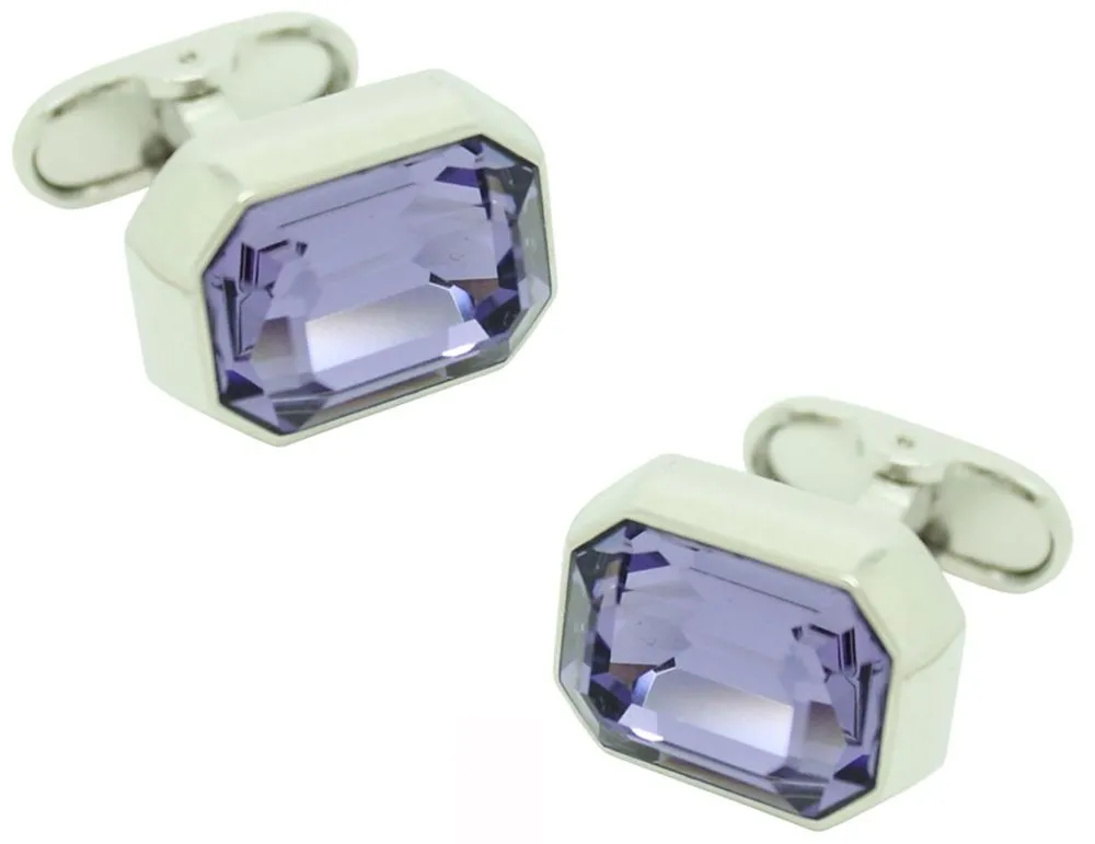 Gemelos para camisa Crystal Gemstone Morado