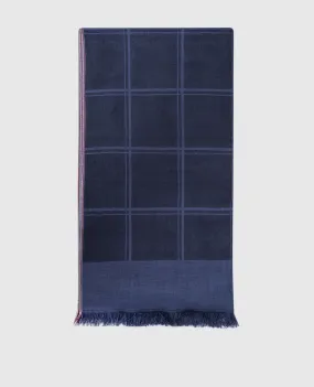 ISAIA Blue check cashmere scarf
