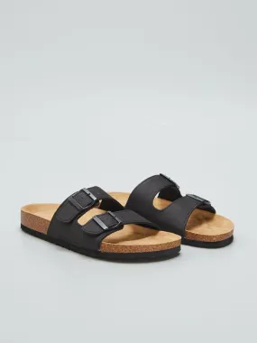 Mules con tiras - NEGRO