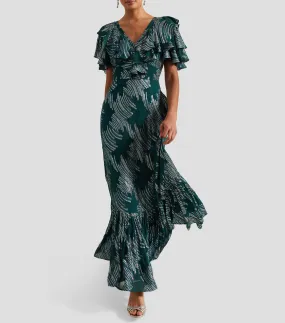 Phase Eight Vestido Maxi Ajustado manga corta estampado Mujer