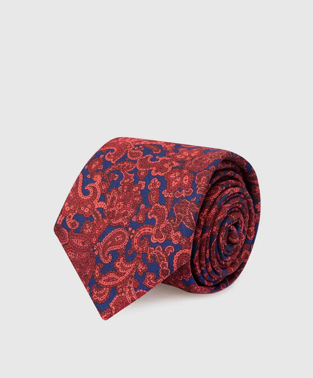 Stefano Ricci Children's burgundy paisley silk tie and scarf set