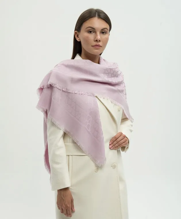 Valentino Purple wool and silk scarf Toile Iconographe