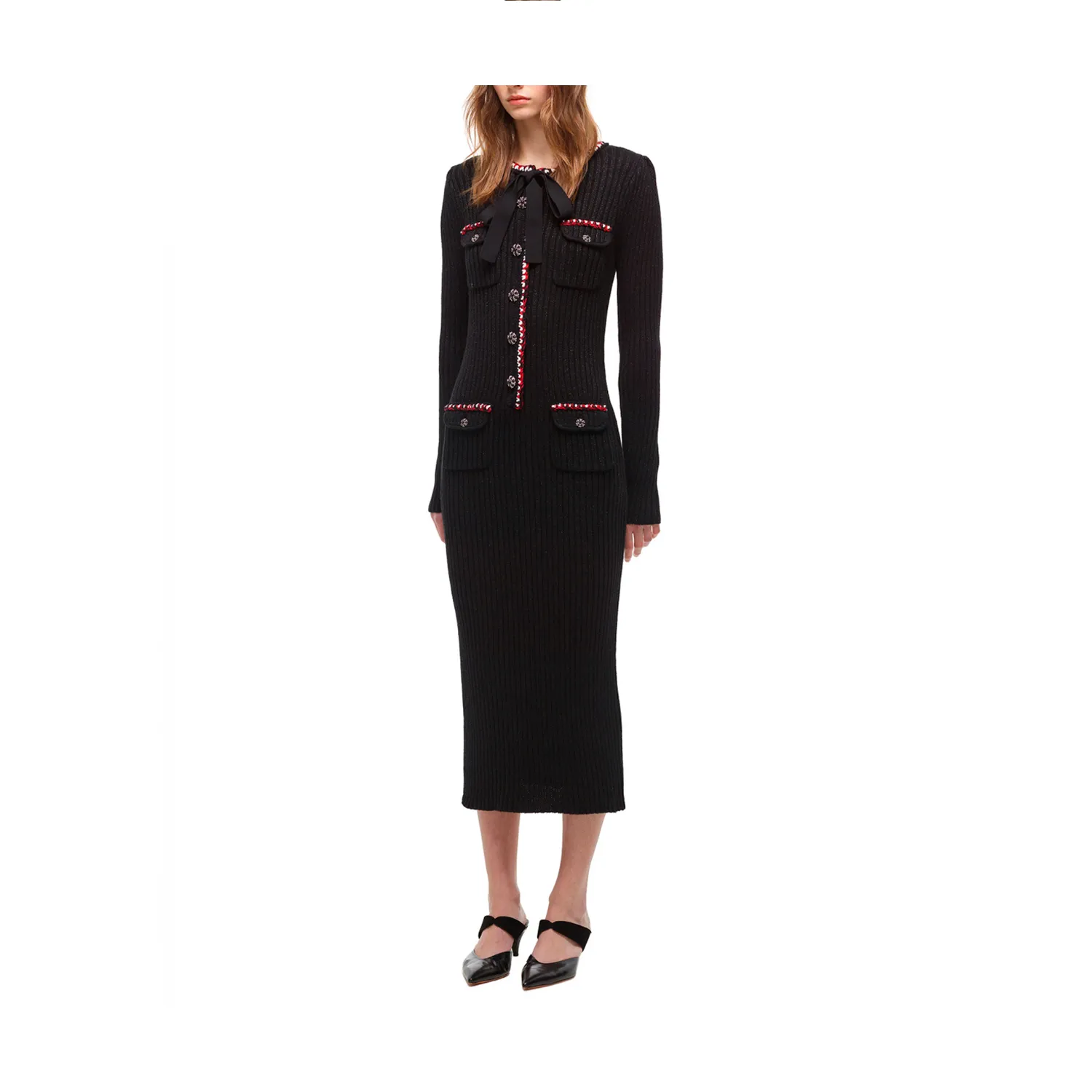 VESTIDO SELF-PORTRAIT PUNTO LUREX LARGO
