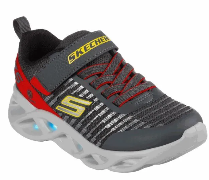 Zapatillas Luces Skechers Twisty Brights Novlo Velcro Gris