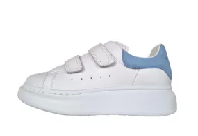 Zapatos de bebe Alexander McQueen en piel 687070 WHX129412 blanco azul claro